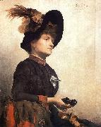Anna Bilinska-Bohdanowicz Portrait of a lady with binoculars Germany oil painting artist